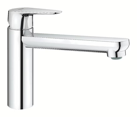 Kromirana enoročna armatura za pomivalno korito Grohe baucurve s srednje visokim vrtljivim izlivom