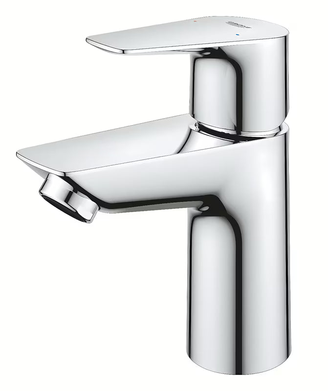 Kromirana enoročna stoječa armatura za umivalnik Grohe bauedge s click-clack-odtokom