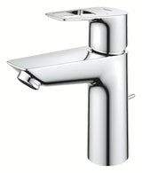 Kromirana enoročna stoječa armatura za umivalnik Grohe bauloop z odtokom