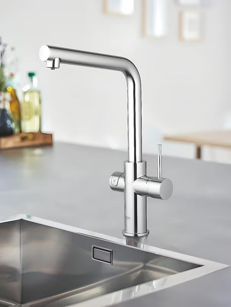 Kromirana armatura za pomivalno korito Grohe Blue Home Duo pro za filtrirano, ohlajeno in gazirano vodo