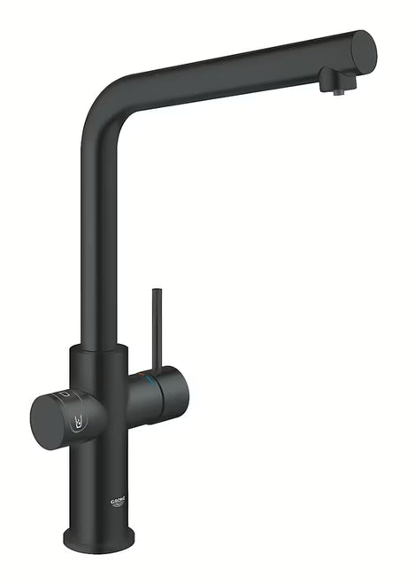 Grohe Blue Home Duo armatura za pomivalno korito s filtracijo in hlajenjem vode v izvedbi velvet black