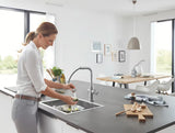 Grohe Blue Home armatura za pomivalno korito supersteel s filtrirno funkcijo in hladilnikom pro gazirano vodo