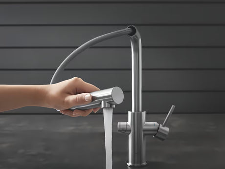 Grohe Blue Home armatura za pomivalno korito supersteel s filtrirno funkcijo in hladilnikom pro gazirano vodo