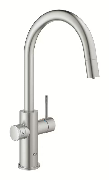 Grohe Blue Home armatura za pomivalno korito supersteel s filtracijo in hladilnikom pro za negazirano in gazirano vodo