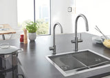 Grohe Blue Home armatura za pomivalno korito supersteel s filtracijo in hladilnikom pro za negazirano in gazirano vodo
