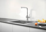 Kromirana armatura za pomivalno korito Grohe Blue Professional z izvlečno prho s funkcijo filtrirane, ohlajene in gazirane vode