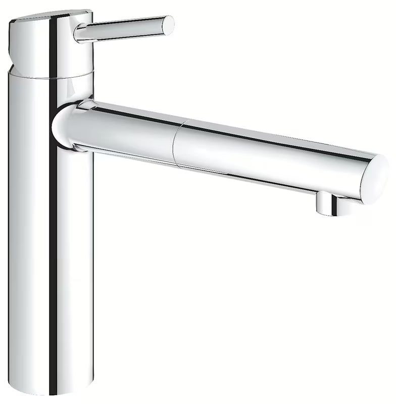 Kromirana armatura za pomivalno korito Grohe Concetto New s srednje visokim vrtljivim izlivom in izvlečno prho