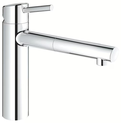 Kromirana armatura za pomivalno korito Grohe Concetto New s srednje visokim vrtljivim izlivom in izvlečno prho
