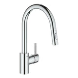 Kromirana armatura za pomivalno korito Grohe Concetto New z visokim vrtljivim izlivom in izvlečno prho