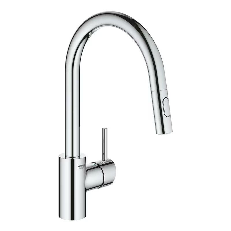 Kromirana armatura za pomivalno korito Grohe Concetto New z visokim vrtljivim izlivom in izvlečno prho
