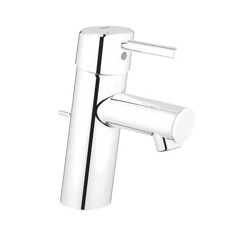 Kromirana armatura za umivalnik Grohe Concetto New z ročnim upravljanjem in izlivom.