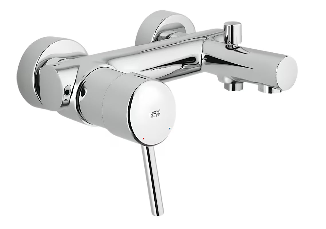 Stenska enoročna armatura za kad Grohe Concetto New u krom izvedbi s preklopnikom kada tuš