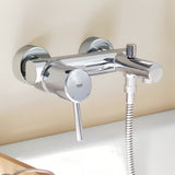 Stenska enoročna armatura za kad Grohe Concetto New u krom izvedbi s preklopnikom kada tuš