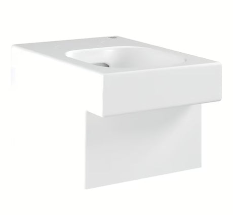 Beli viseča WC školjka Grohe Cube Ceramic Rimless z gladko glazirano keramiko in površino PureGuard