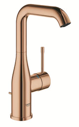Enoročna stoječa armatura za umivalnik Grohe Essence z odtokom v izvedbi warm sunset.