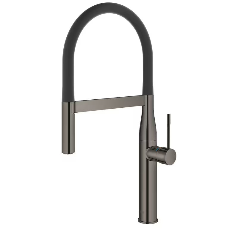 Armatura za Pomivalno Korito Grohe Essence Professional v izvedbi hard graphite z izvlečno prho in vrtljivim izlivom