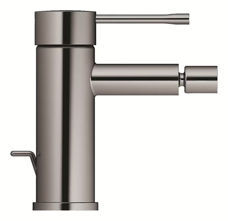 Bidejska armatura enoročna Grohe Essence v površinski obdelavi Hard Graphite z odtokom.