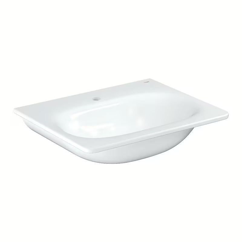 Viseče keramički umivaonik Grohe Essence Ceramic 600 x 485 mm u bijeloj Alpine White s tankim rubom