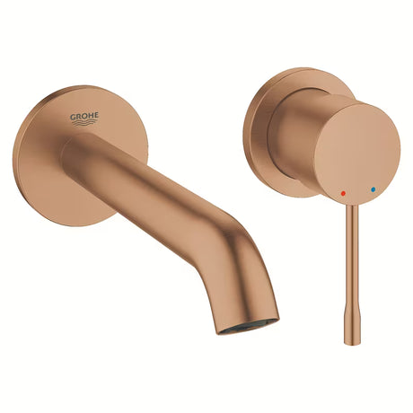 Podometna armatura za umivalnik Grohe Essence New v izvedbi brushed warm sunset pro za stensko montažo