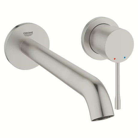 Podometna armatura za umivalnik Grohe Essence New v izvedbi supersteel pro za stensko montažo