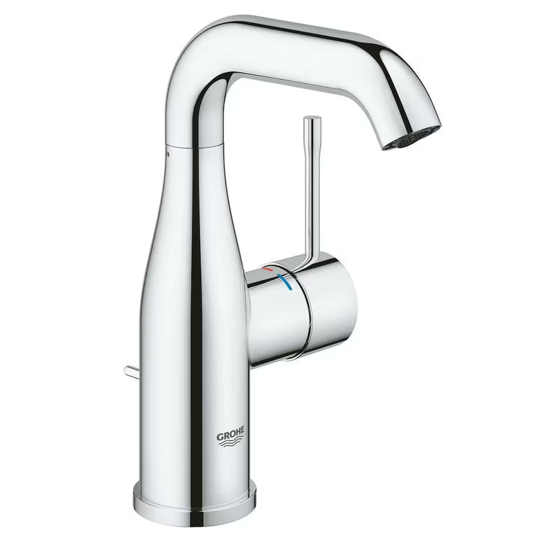 Kromirana armatura za umivalnik Grohe Essence New z odtokom z vrtljivim izlivom