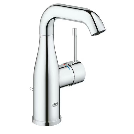 Kromirana armatura za umivalnik Grohe Essence New z odtokom z vrtljivim izlivom