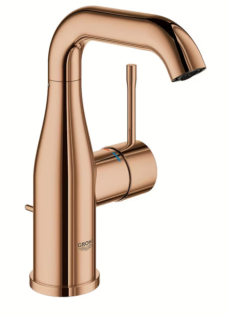 Umivalniška enoročna armatura Grohe Essence New z odtokom v izvedbi warm sunset