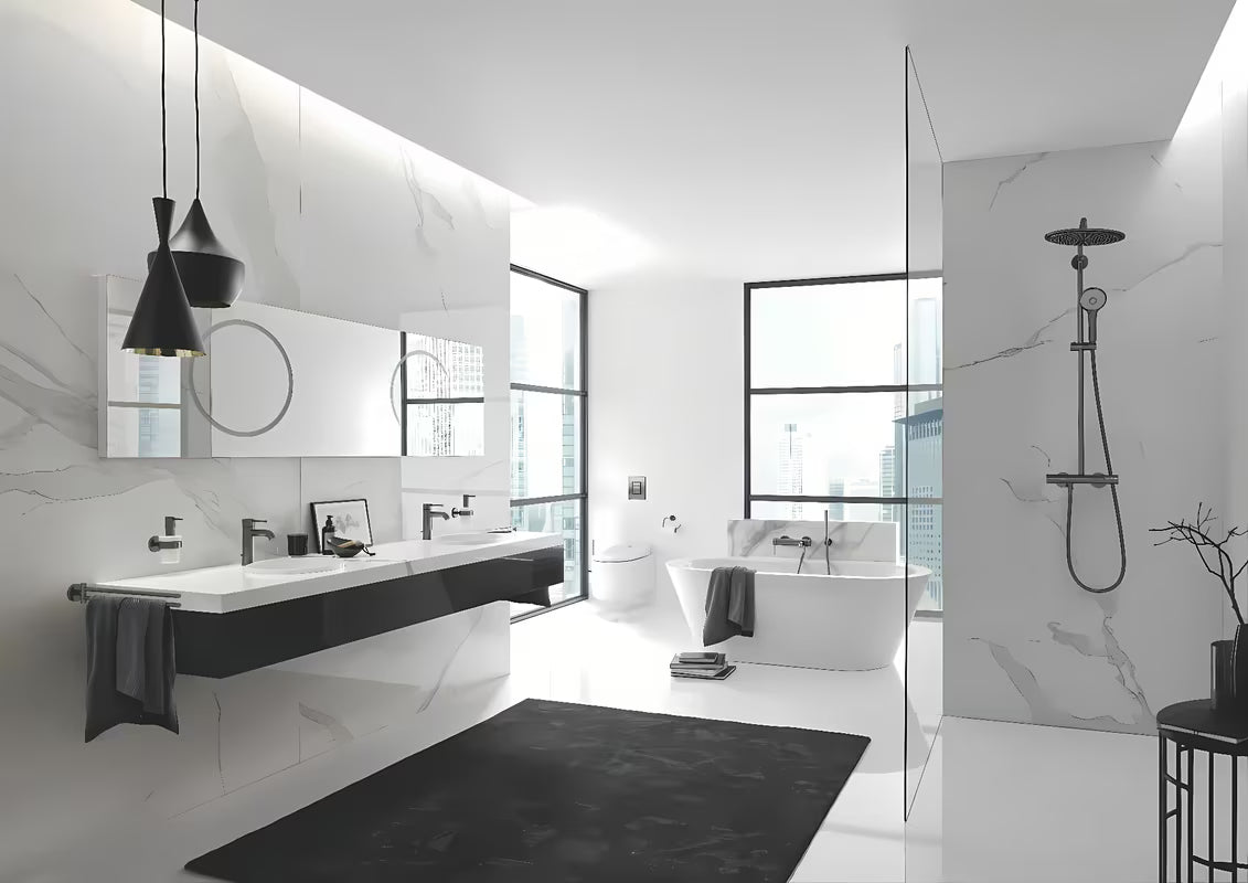 Grohe Essence New enoročna armatura za umivalnik z visokim izlivom v izvedbi brushed hard graphite
