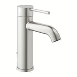 Umivalniška enoročna armatura Grohe Essence New z visokim izlivom in površino supersteel.