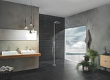 Umivalniška enoročna armatura Grohe Essence New z visokim izlivom in površino supersteel.