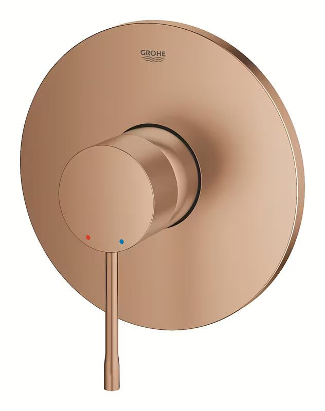 Podometna enoročna armatura za tuš Grohe Essence New v izvedbi brushed warm sunset s kovinsko ploščo
