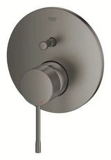 Podometna armatura za tuš Grohe Essence New v izvedbi brushed hard graphite z 2-smernim preklopnikom.