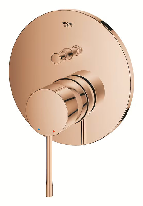Podometna pršna in armatura za kad Grohe Essence New v izvedbi warm sunset z 2-smernim preklopnikom