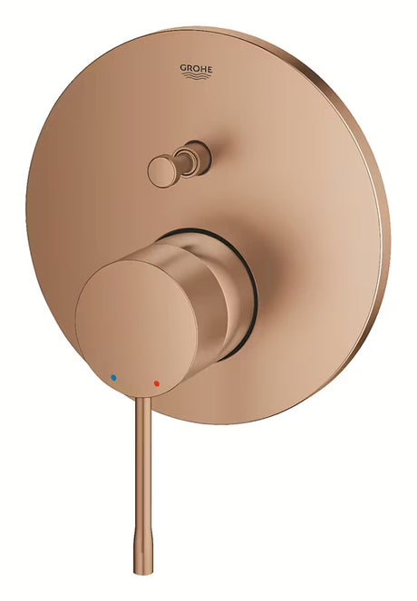 Grohe Essence New podometna armatura za tuš v izvedbi Brushed Warm Sunset z 2-smernim preklopnikom