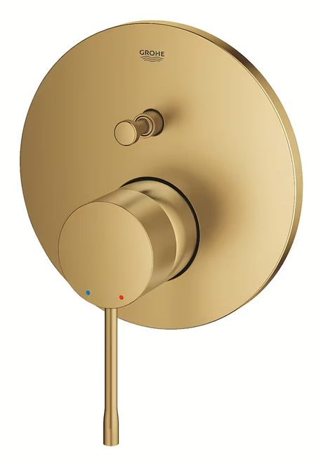 Podometna armatura za tuš Grohe Essence New v izvedbi Brushed Cool Sunrise z ročico in 2-smernim preklopnikom.