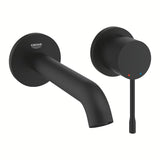 Grohe Essence New podometna armatura za umivalnik za na steno v barvi phantom black z ročico in rozeto