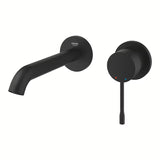 Grohe Essence New podometna armatura za umivalnik za na steno v barvi phantom black z ročico in rozeto