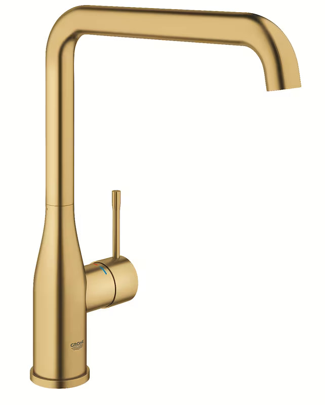 Grohe Essence New armatura za pomivalno korito z visokim vrtljivim izlivom v površinski obdelavi Brushed Cool Sunrise.