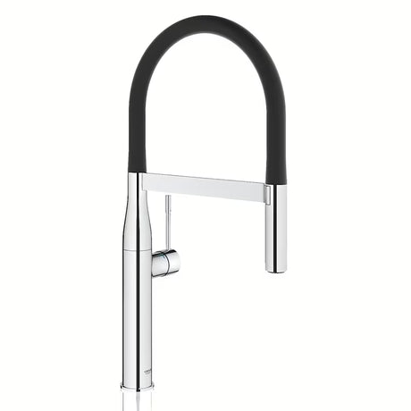 Kromirana armatura za pomivalno korito Grohe Essence New z izvlečno prho in visokim vrtljivim izlivom