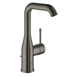 Visoka enoročna armatura za umivalnik Grohe Essence New v površinski obdelavi Hard Graphite z vrtljivim izlivom