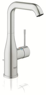 Visoka enoročna armatura za umivalnik Grohe Essence New v izvedbi supersteel z vrtljivim izlivom