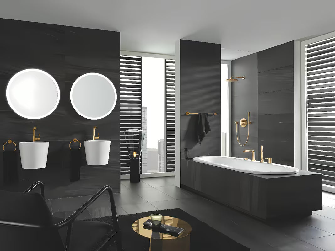Grohe Essence New visoka enoročna armatura za umivalnik v izvedbi Brushed Cool Sunrise z vrtljivim izlivom