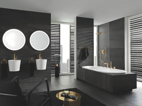 Grohe Essence New visoka enoročna armatura za umivalnik v izvedbi Brushed Cool Sunrise z vrtljivim izlivom