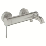 Stenska armatura za kad Grohe Essence New v mat izvedbi supersteel s preklopnikom kad/tuš