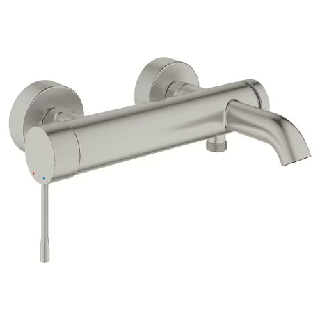 Stenska armatura za kad Grohe Essence New v mat izvedbi supersteel s preklopnikom kad/tuš