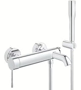 Kromirana stenska armatura za kad Grohe Essence New s tuš setom