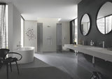 Stenska enoročna armatura za tuš Grohe Essence New v izvedbi supersteel z videzom mat nerjavnega jekla.