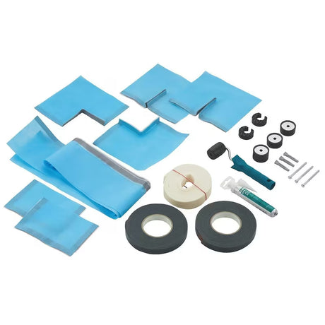 Brtveni sustav Grohe Essence s FastFixation, brtvenim flisom, runom i kutovima pro za unutarnje i vanjske spojeve.