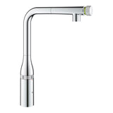 Grohe Essence smartcontrol armatura za pomivalno korito v kromu z visokim vrtljivim izlivom in izvlečno prho