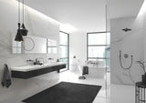 Kovinski kopalniški kavelj Grohe Essentials v izvedbi Brushed Hard Graphite s skritim pritrjevanjem.